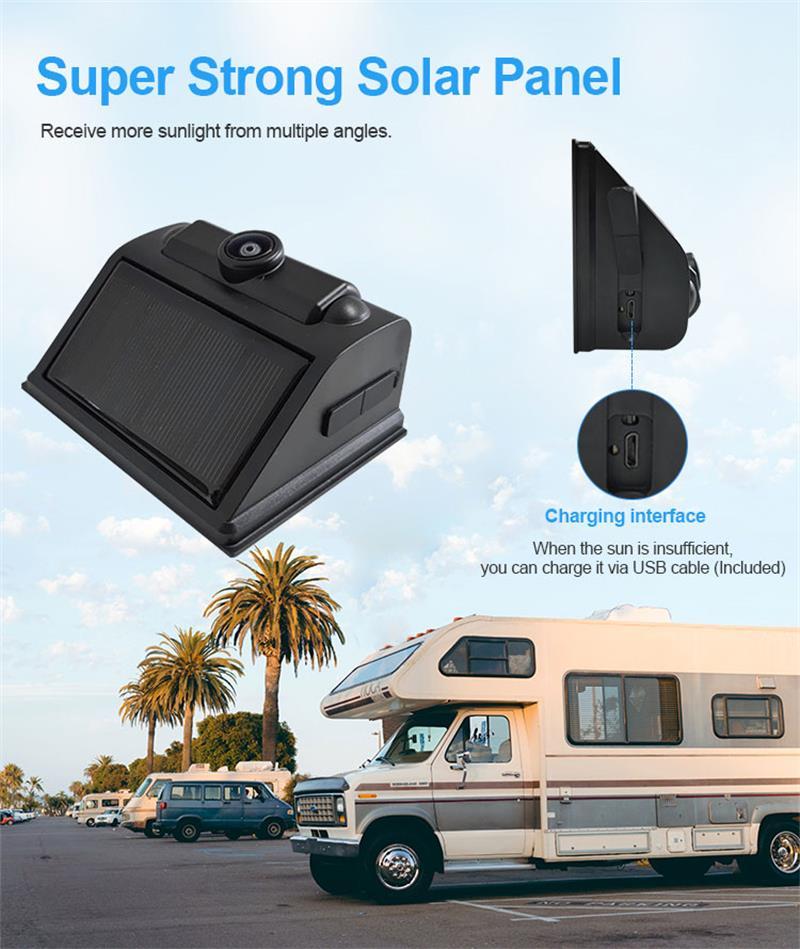 China Solar power battery operated wireless backup camera supplier